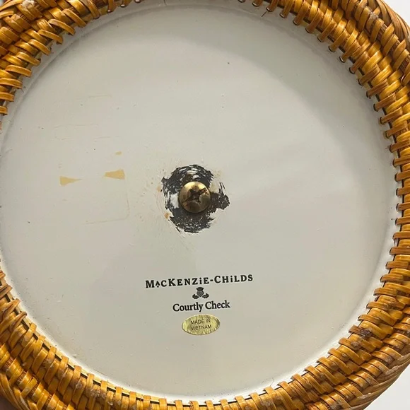 Mackenzie Childs Checkered Paper Towel Holder with Glass Knob - Picture 4 of 6